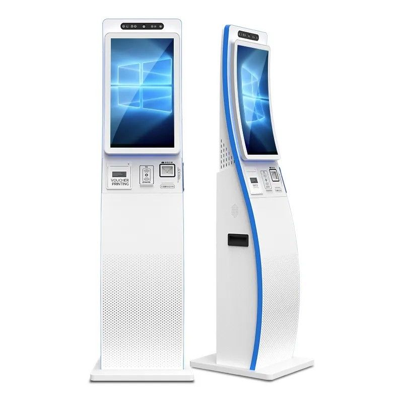 ODM Gekrompen oppervlak aanraakscherm Zelfbediening Kiosk 23.6 inch Met QR-code scanner