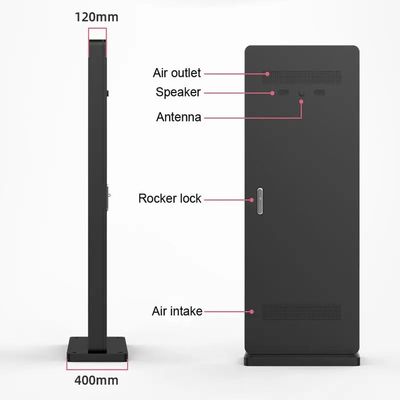 65 inch LCD-scherm Reclame Buitenspeler Hoge helderheid IP65 beschermingsniveau