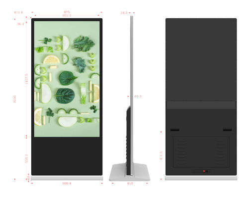 65 inch aanraakscherm Digitaal signage-scherm met hoge helderheid LCD-advertentie vloer staan kiosk