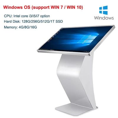 4K Touchscreen op de vloer Digitaal kiosk 50 inch capacitieve touchscreen