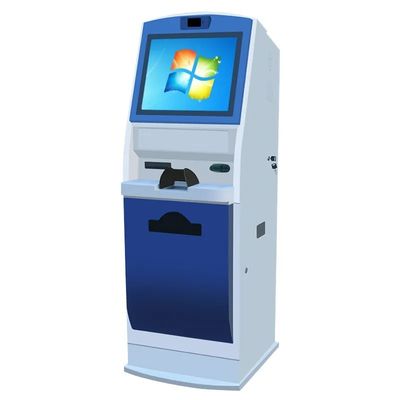 19 inch touchscreen selfservice kiosk met identiteitskaartlezer en A4 printer
