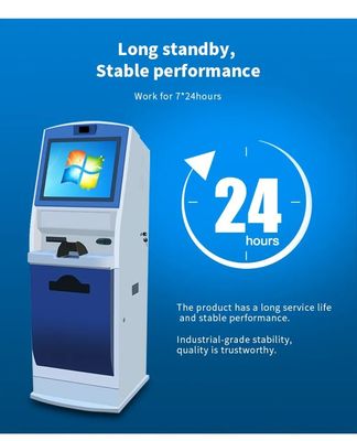 19 inch touchscreen selfservice kiosk met identiteitskaartlezer en A4 printer