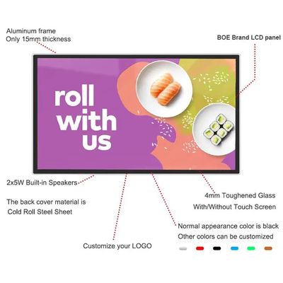 43 Inch Wandmontage Touchscreen Digitale Kiosk met 128GB SSD Opslag en Capacitief Touch Display