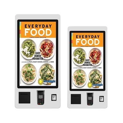 Zelfservice aanraakscherm bestelkiosk 21,5 inch 24 inch 27 inch muur gemonteerd
