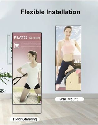 43 inch slimme fitness spiegel met Android 7.1 RK3288 en aangepaste helderheid LCD advertentie display
