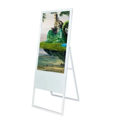 43-inch draagbaar staand LCD-reclamescherm met 1920 x 1080 resolutie voor beurzen en winkels