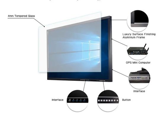 55 Inch Smart Touchscreen Interactief Flat Panel met 16:9 Beeldverhouding en 10 Punten Touch