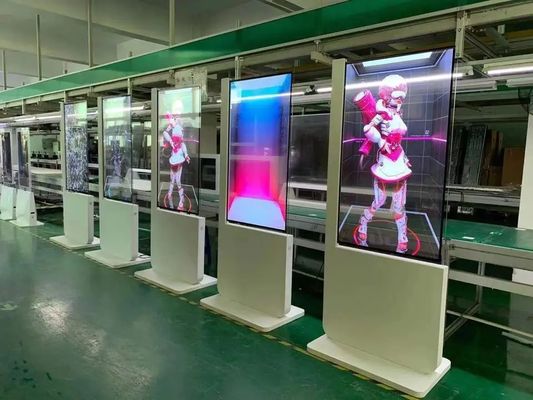 55 Inch Transparante LCD Vitrine met 1920 x 1080 Resolutie en Vloerstandaard OLED Display