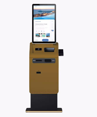 Interactieve selfservice kiosk met creditcard en mobiele betaling gezichtsherkenning
