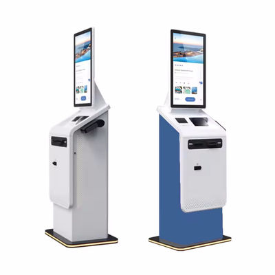 Interactieve selfservice kiosk met creditcard en mobiele betaling gezichtsherkenning