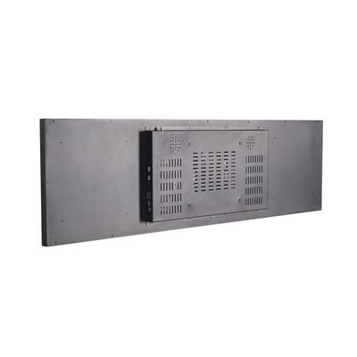 Interactieve touchscreen-monitor met langstrook met een resolutie van 3840 x 1080 en een helderheid van 350 cd/m2