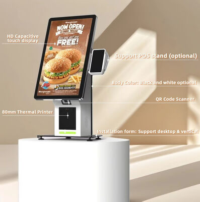 32 inch LCD-scherm zelfbestelkiosk met ontvangstprinter en menu aanpassing voor restaurants