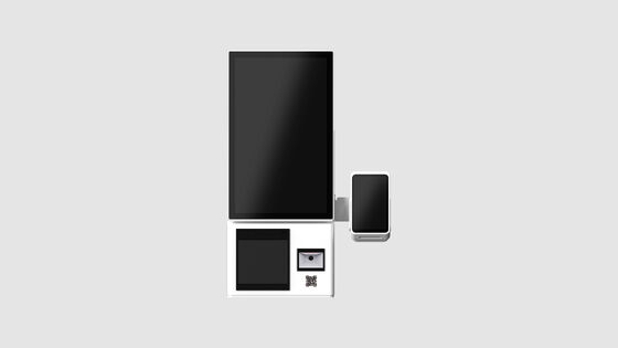 Compacte en lichtgewicht zelfbestelkiosk met NFC-betaling en 180° draaibaar scherm voor veelzijdig gebruik
