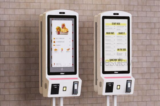 21,5-inch staande zelfbestelkiosk met 10-punts capacitief aanraakscherm en optionele thermische printer