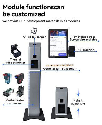 21,5 inch Touchscreen Self-Service Kiosk met NFC-betaling en aanpasbaar besturingssysteem voor restaurants en detailhandel