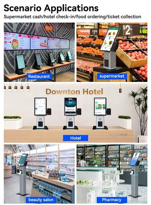 21,5 inch Touchscreen Self-Service Kiosk met NFC-betaling en aanpasbaar besturingssysteem voor restaurants en detailhandel