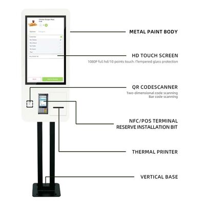 32-inch LCD-display wandmontage zelfbestelkiosk met 3 jaar garantie voor fastfood en detailhandel