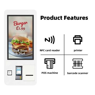 32-inch LCD-display wandmontage zelfbestelkiosk met 3 jaar garantie voor fastfood en detailhandel