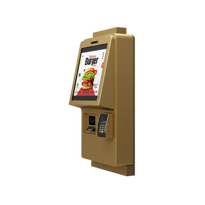 24 inch capacitieve aanraakscherm zelfbestelkiosk met 1920X1080 resolutie en wandmontage ontwerp voor het bestellen van voedsel binnen