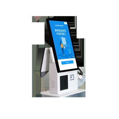 POS Kiosk All-in-one systeem met capacitieve touchscreen 80mm thermische printer en NFC kaartlezer voor zelfbediening kassa