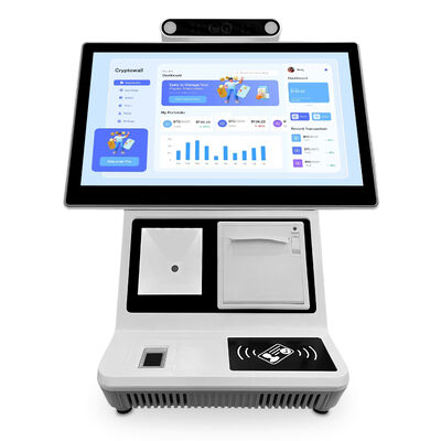 Desktop Self Checkin Kiosk met 10-punts capacitieve scherm Android of Windows Custom Optioneel en WiFi communicatie voor bezoekersbeheer