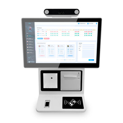 Desktop Self Checkin Kiosk met 10-punts capacitieve scherm Android of Windows Custom Optioneel en WiFi communicatie voor bezoekersbeheer