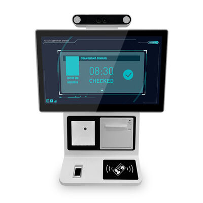 Desktop Self Checkin Kiosk met 10-punts capacitieve scherm Android of Windows Custom Optioneel en WiFi communicatie voor bezoekersbeheer