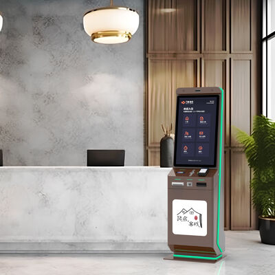 Hotel Self-Check-In Kiosk met QR-code betaling en touchscreen voor zelfbediening op de vloer