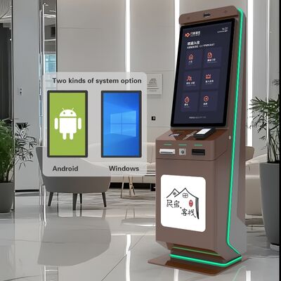 Hotel Self-Check-In Kiosk met QR-code betaling en touchscreen voor zelfbediening op de vloer