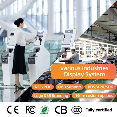Self Checkin Kiosk met 10-punts capacitieve touch, 1920X1080 resolutie LCD-display en cloudgebaseerde CMS voor interactieve zelfservice