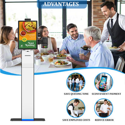 Snelle Service Zelf Check-in Kiosk met Capacitief Touch 10 Punten Scherm 1920X1080 Resolutie en Gezichtsherkenning voor Restaurants
