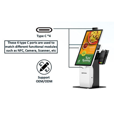 Snelle Service Zelf Check-in Kiosk met Capacitief Touch 10 Punten Scherm 1920X1080 Resolutie en Gezichtsherkenning voor Restaurants