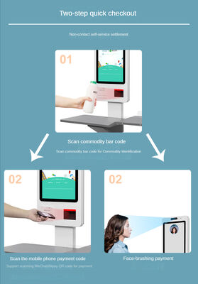 24 inch Capacitief Touchscreen Kiosk met 10 Punten voor Zelfbediening, Vloerstaand voor Onbemande Winkels