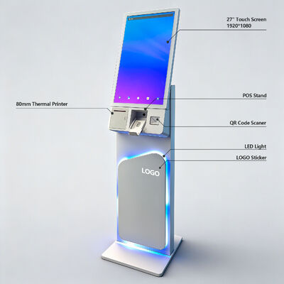 27/32 Inch Vloerstaande Touchscreen Zelfbedieningskiosk met 1920x1080 Resolutie voor Zelfbestelling en Interactief Gebruik