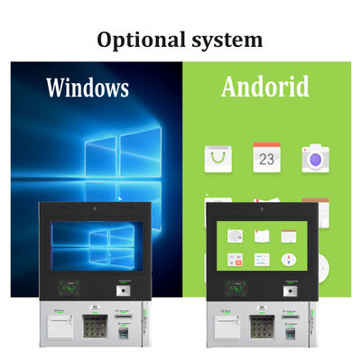 Muurgesteunde hotelkiosk met 1920x1080 resolutie touchscreen en thermische printer voor zelf-inchecken