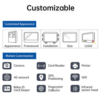 21.5 Inch Capacitive Touch 10 Point Self Service Kiosk with Thermal Printer and POS Bracket