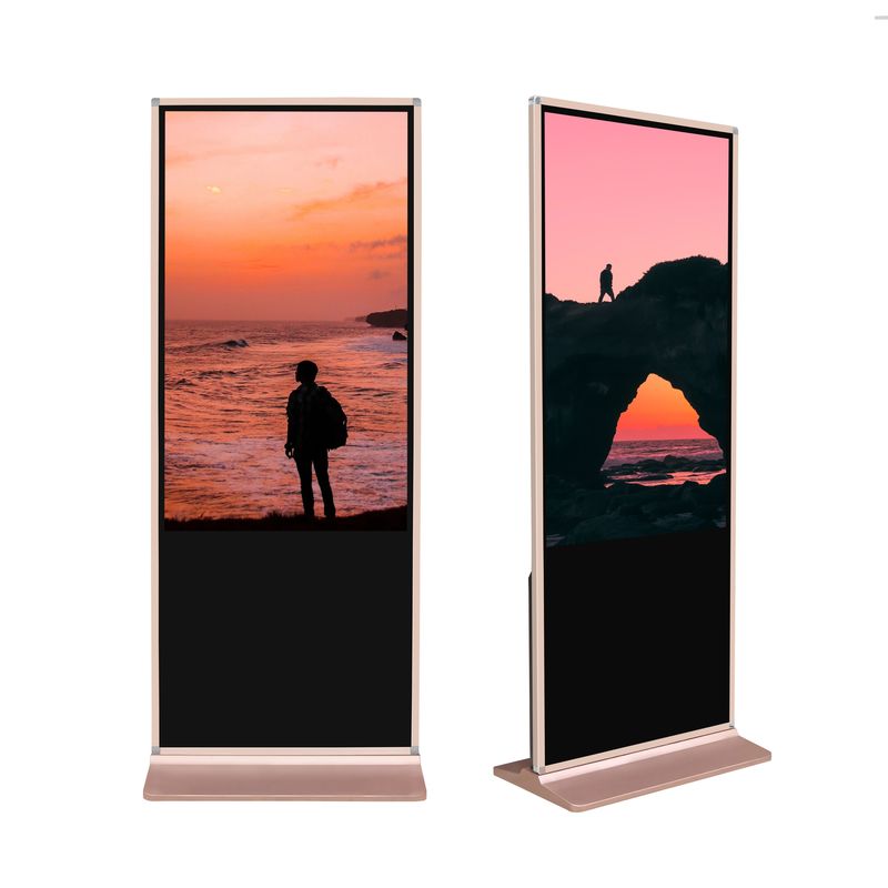 55 Inch Vrijstaande Touchscreen Kiosk met 1920x1080 Resolutie en Infrarood Touchscreen voor Zelf Inchecken op de Luchthaven