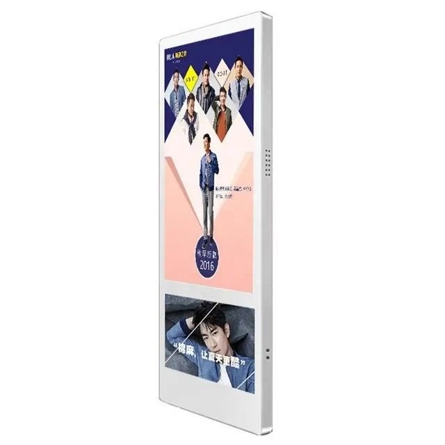 18.5 + 10.1 inch LCD-wandmontage-lift-advertentie-display met 50W-vermogen en aluminiumlegeringsconstructie voor digitale signage