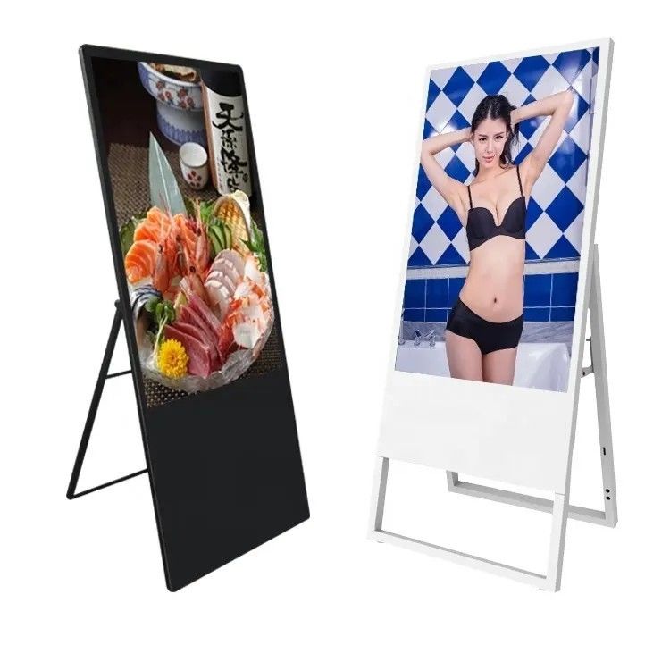 43-inch draagbaar staand LCD-reclamescherm met 1920 x 1080 resolutie voor beurzen en winkels