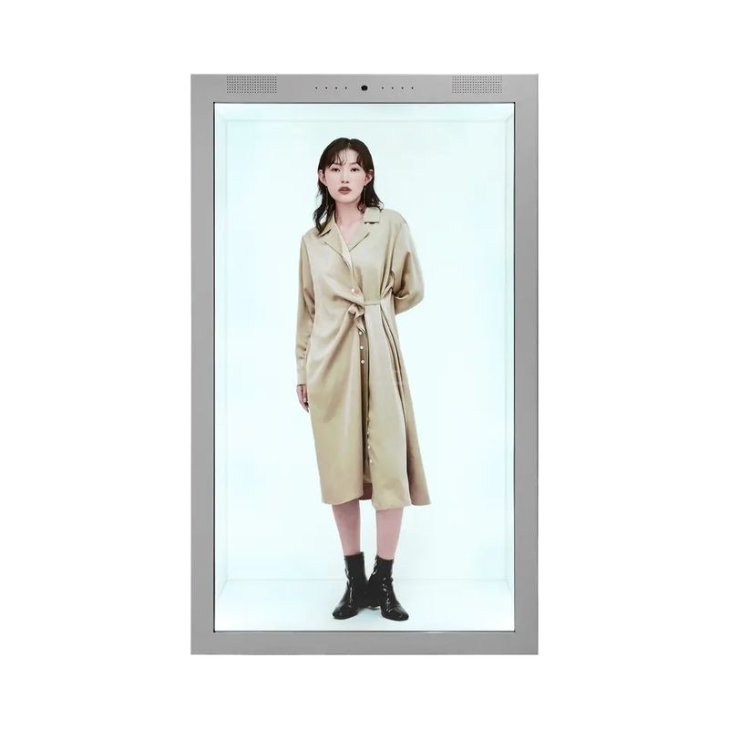 86 Inch Transparante LCD Vitrine met Touchscreen en 1920 x 1080 Resolutie voor Reclamedisplay