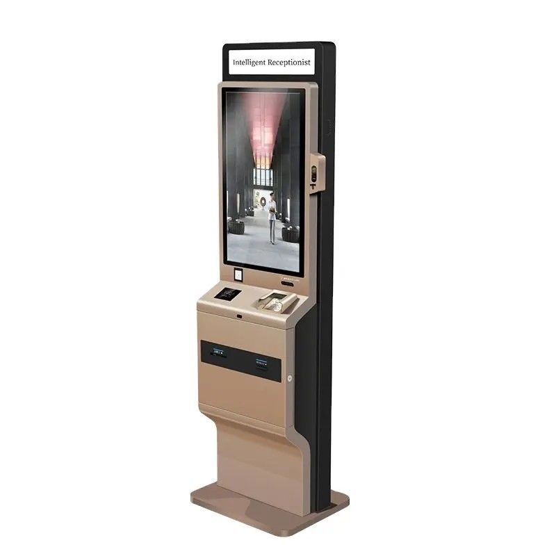 Stand Free 90W Selfservice Kiosk met Touchscreen, LED-lichtbak en Thermische Printer