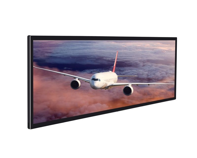 Commerciële touchscreen-monitor met strip-scherm, 3840 X 1080 resolutie en 5 ms reactietijd voor robuuste retail- en POS-oplossingen