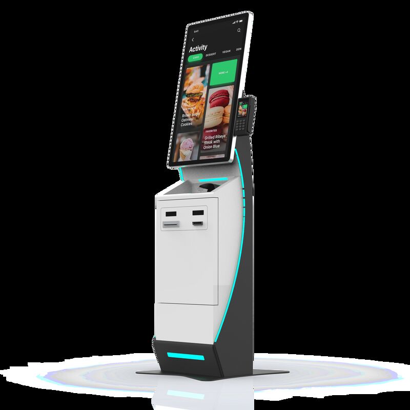 Self Checkin Kiosk met paspoortlezer en Windows 10 OS met aangepaste LED-lichten voor verbeterd bezoekersbeheer